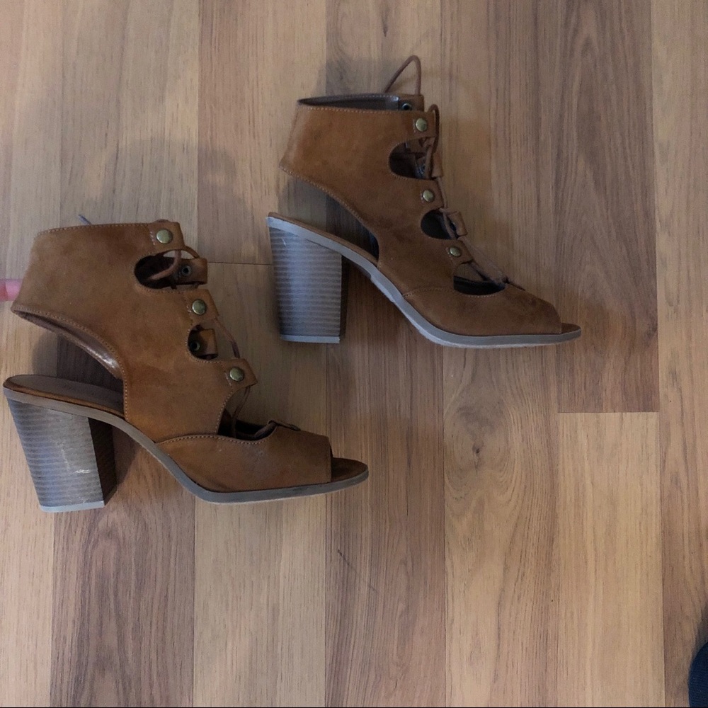 Camel Lace up 3” Ankle Boots